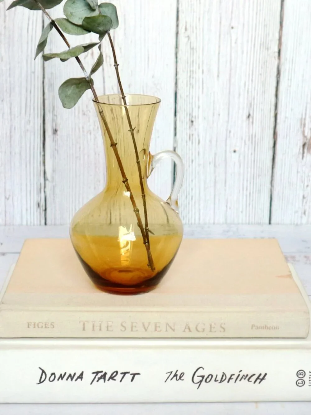 Amber Kreiss Art Glass Bud Vase Hand Blown Made in Japan | Vintage Colored Glass